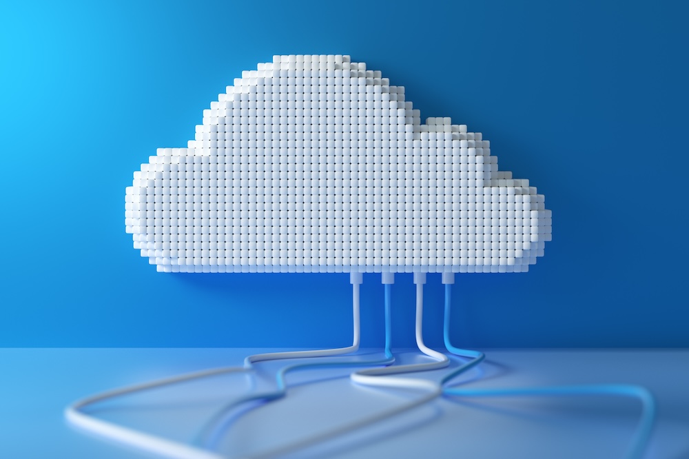 Cloud computing service, cloud data storage technology hosting concept. 